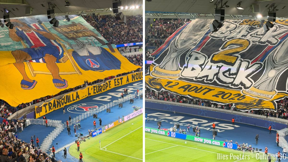 Le Parc des Princes retrouvait le doux parfum de la Champions League mercredi soir et avant la victoire 6-1 du PSG face à Bratislava, le Collectif Ultras Paris avait réalisé un double tifo à Auteuil et Boulogne, avec quelques petites subtilités.