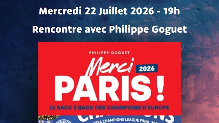 Quelques semaines après la sortie du livre « Merci Paris ! Le back 2 back des champions d'Europe », écrit et illustré par des membres de CulturePSG, nous vous donnons rendez-vous pour une séance de dédicaces ce mercredi 22 juillet dans Paris.