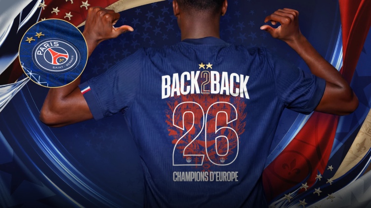 Dans la foulée de sa victoire aux tirs au but face à Arsenal, le PSG a dévoilé une collection Back 2 Back pour fêter sa deuxième Champions League consécutive avec notamment des maillots à 2 étoiles et plusieurs produits dérivés célébrant ce nouveau sacre européen.