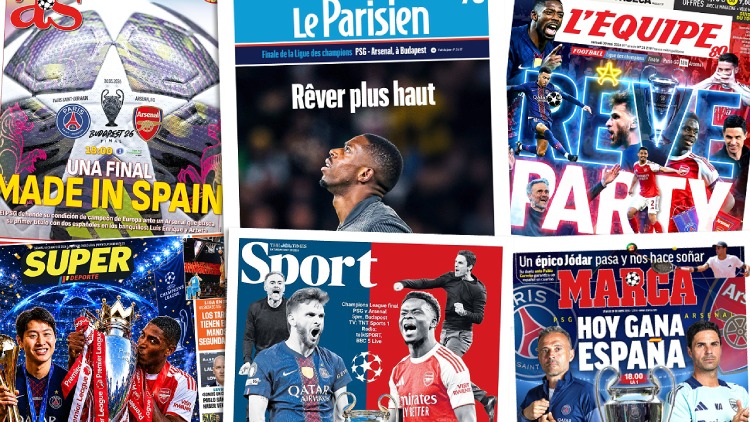 Jour de finale de Champions League ce samedi 30 mai à Budapest. Le PSG vise une deuxième étoile pour écrire encore un peu plus sa légende quand Arsenal va tenter de soulever la première Coupe aux grandes oreilles de son histoire. Voici les gros titres de la presse et les Unes des journaux avant cette finale PSG/Arsenal.