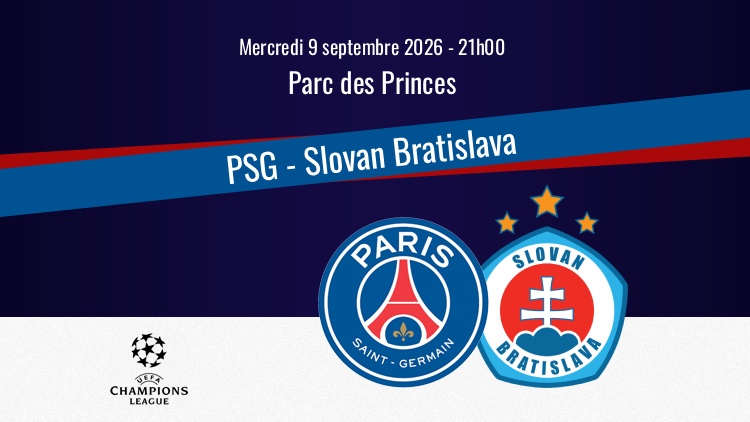 Le PSG reçoit le Slovan Bratislava ce mercredi soir au Parc des Princes dans le cadre de la première journée de la phase de ligue de la Champions League. Sur quelle chaîne et à quelle heure regarder ce PSG/Bratislava en direct à la télévision ? Qui seront les commentateurs ? Toutes les informations pratiques sur la diffusion et la rediffusion du match ci-dessous.