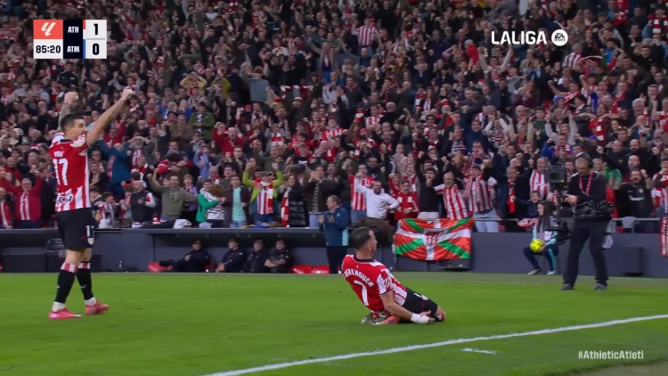 Battu par le Real Madrid de Kylian Mbappé mercredi dernier, l'Athletic Bilbao s'est rassuré avant de défier le PSG en remportant un succès précieux face à l'Atlético Madrid samedi soir à San Mamés. Mais les Basques ont perdu un nouveau cadre en défense sur blessure en la personne d'Aymeric Laporte.