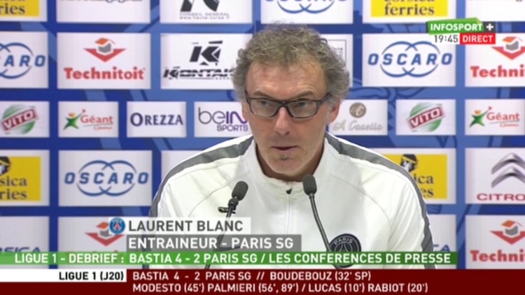 Laurent Blanc a avoué un manque de respect et de la suffisance de la part de ses joueurs en conférence de presse.