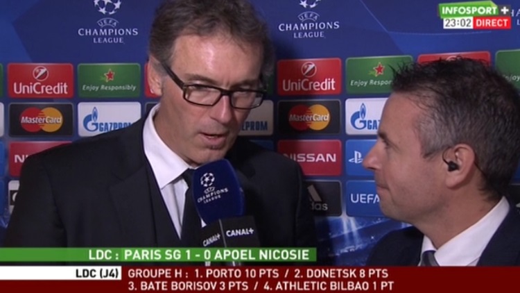 Laurent Blanc a réagi au micro d'Infosport+ après la rencontre. Il revient sur les occasions loupées et aborde PSG/OM, évidemment.