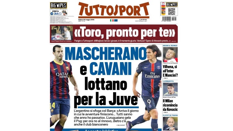 Selon le quotidien sportif turinois, Edinson Cavani a pour le moment refusé la prolongation de contrat proposée par le PSG.