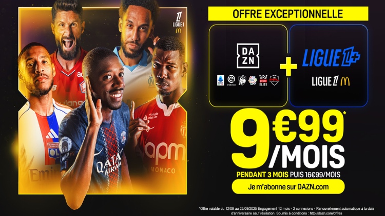 La 5e journée de Ligue 1 nous offre un choc OM/PSG alléchant ce lundi soir au Vélodrome. Un Classique diffusé sur la nouvelle chaîne Ligue 1+, disponible via DAZN, qui propose une offre exceptionnelle jusqu'à ce lundi 22 septembre.