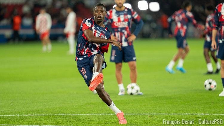 Après plusieurs jours de repos suite à sa blessure à la cuisse, Ousmane Dembélé est attendu à l'entraînement ce lundi, à deux jours de PSG/Arsenal. L'occasion de se tester une première fois.