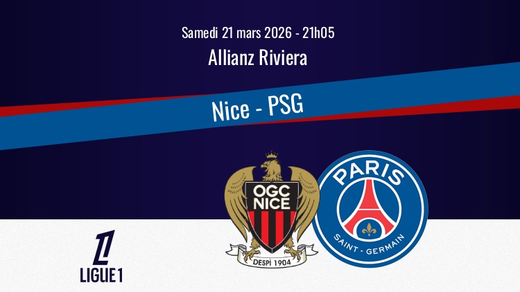 Le PSG se déplace à Nice ce samedi dans le cadre de la 27e journée de Ligue 1. Sur quelle chaîne et à quelle heure regarder ce Nice/PSG en direct à la télévision ? Qui seront les commentateurs ? Le point complet ci-dessous.