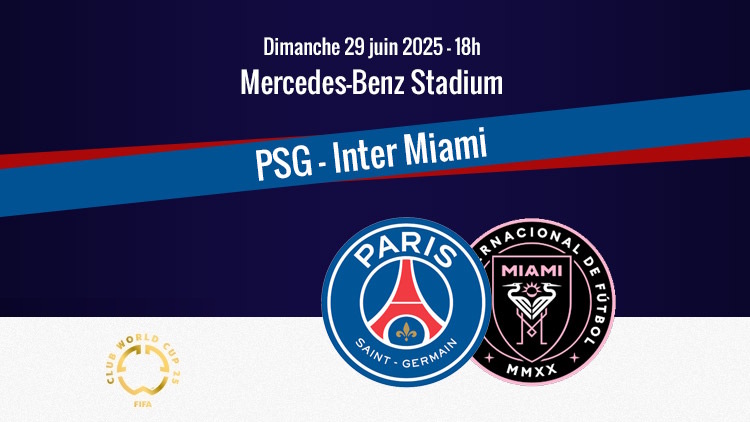 Le PSG affronte l'Inter Miami ce dimanche après-midi pour son huitièmes de finale de la Coupe du monde des clubs. Le coup d’envoi est prévu à 18h, heure française, et le match PSG/Inter Miami sera diffusé en direct et gratuitement sur DAZN.