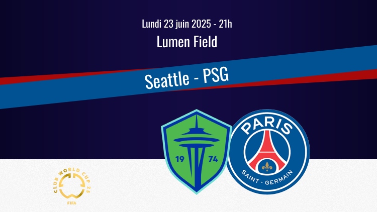 Le PSG affronte Seattle ce lundi soir pour son troisième match de groupe de la Coupe du monde des clubs. Le coup d’envoi est prévu à 21h, heure française, et le match Seattle/PSG sera diffusé en direct et gratuitement sur DAZN.