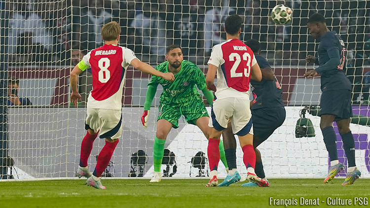 Encore auteur d'un match héroïque contre Arsenal mercredi soir, Gianluigi Donnarumma s'est confié au micro de Prime Italia après la victoire 2-1 du PSG. Le gardien italien est revenu sur son arrêt exceptionnel sur la frappe de Martin Odegaard, a évoqué son avenir ainsi que la future finale de Champions League face à l'Inter Milan.