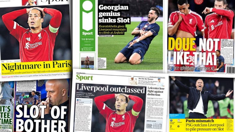 Encore impressionnée par le PSG, la presse anglaise ne croit pas vraiment à un miracle de Liverpool à Anfield mardi prochain et est unanime sur le fait que l'équipe de Luis Enrique est bien supérieure à celle d'Arne Slot, dont le choix tactique a été très critiqué.